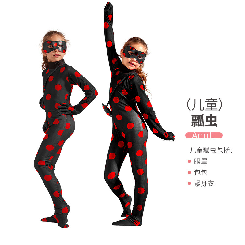Ladybug Girl Children Adult Stage Play Clothing Clothes Reddy Anime Costume One-Piece Slim Fit Clothes