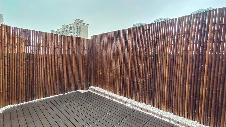 工厂竹篱笆庭院园艺竹栅栏户外隔断竹子防护栏围墙院子竹篱笆批发