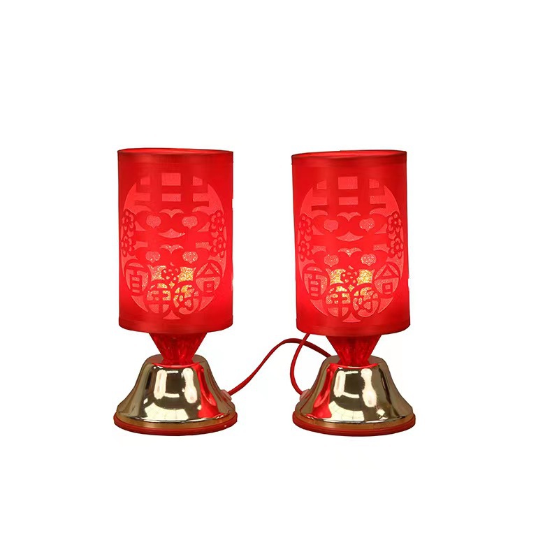 Wedding Supplies Wholesale Bedroom Bedside Small Night Lamp Red Double Happiness Wedding Pilot Lamp Wedding Room Table Lamp