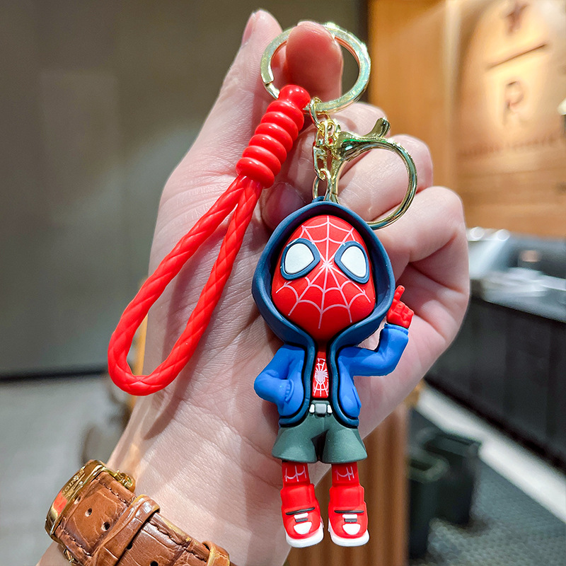 Cartoon Avengers Super Heros Three-Dimensional Doll Car Key Ring Hanging Piece Pendant Night Market Stall Gift