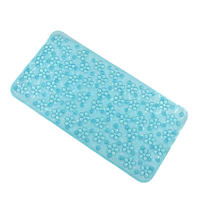 Transparent Waterproof and Hard-Wearing Bathroom Mat Flowers with Flowers Bathtub Mat Super Strong Suction Bathtub Mat