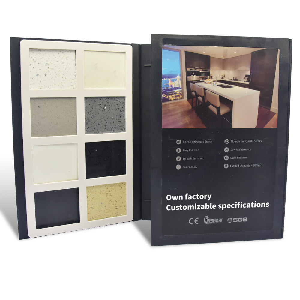 人造石样品册石材塑料展示册定制封面logo设计黑色展示书厂家定制
