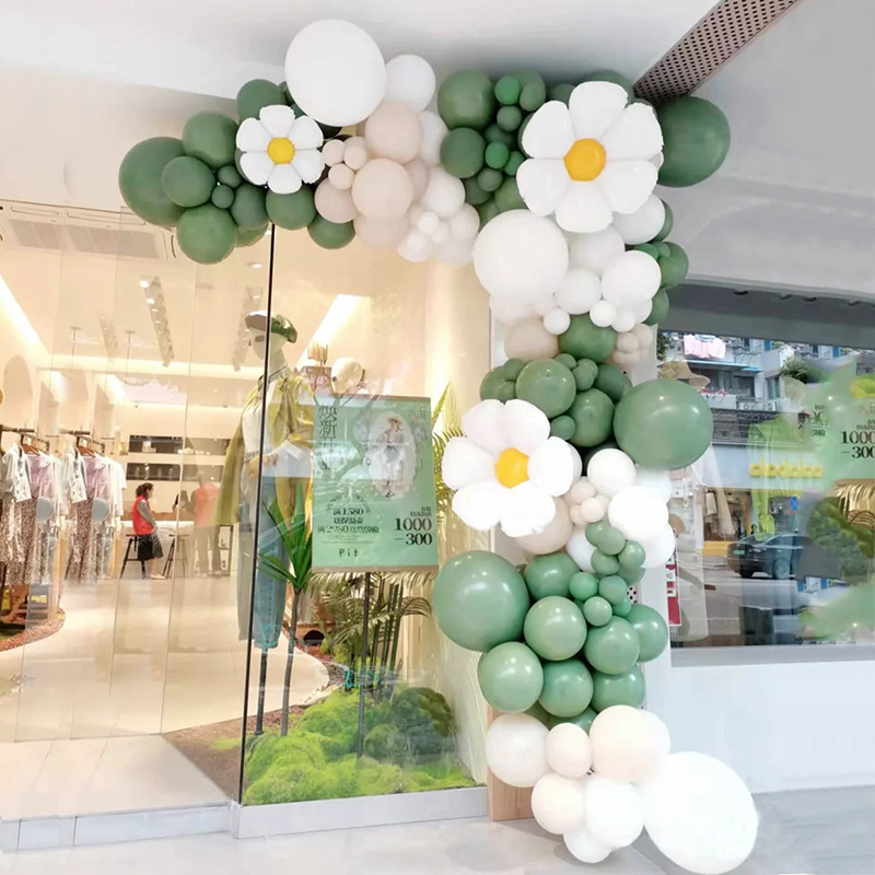 Amazon Cross-Border New Arrival SUNFLOWER Daisy Balloon Chain Birthday Arrangement Macaron Balloon Garland Arch Set