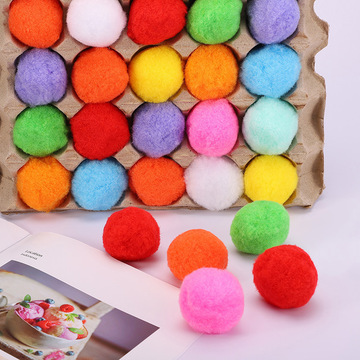 跨境现货彩色吸水毛球丙纶毛球打水仗毛线球蛋托毛球棉球批发