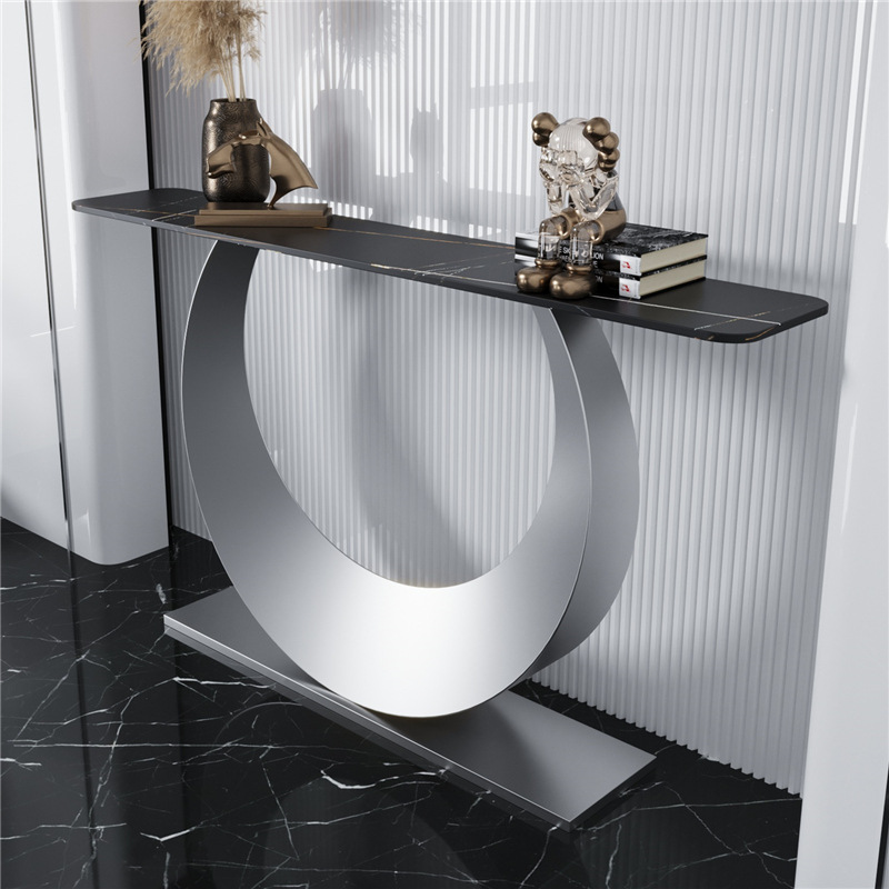 入户轻奢玄关桌意式岩板玄关台进门创意靠墙窄桌现代简约装饰条案
