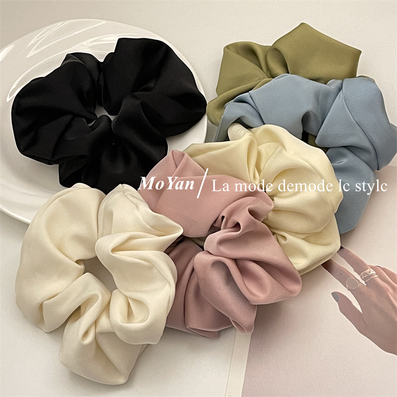 French Double-Sided Satin Pork Intestine Hair Band High-Grade Sense Instafamous Princess Disaster Seamless Hair Rope Simple Intestine Hair Rope for Women