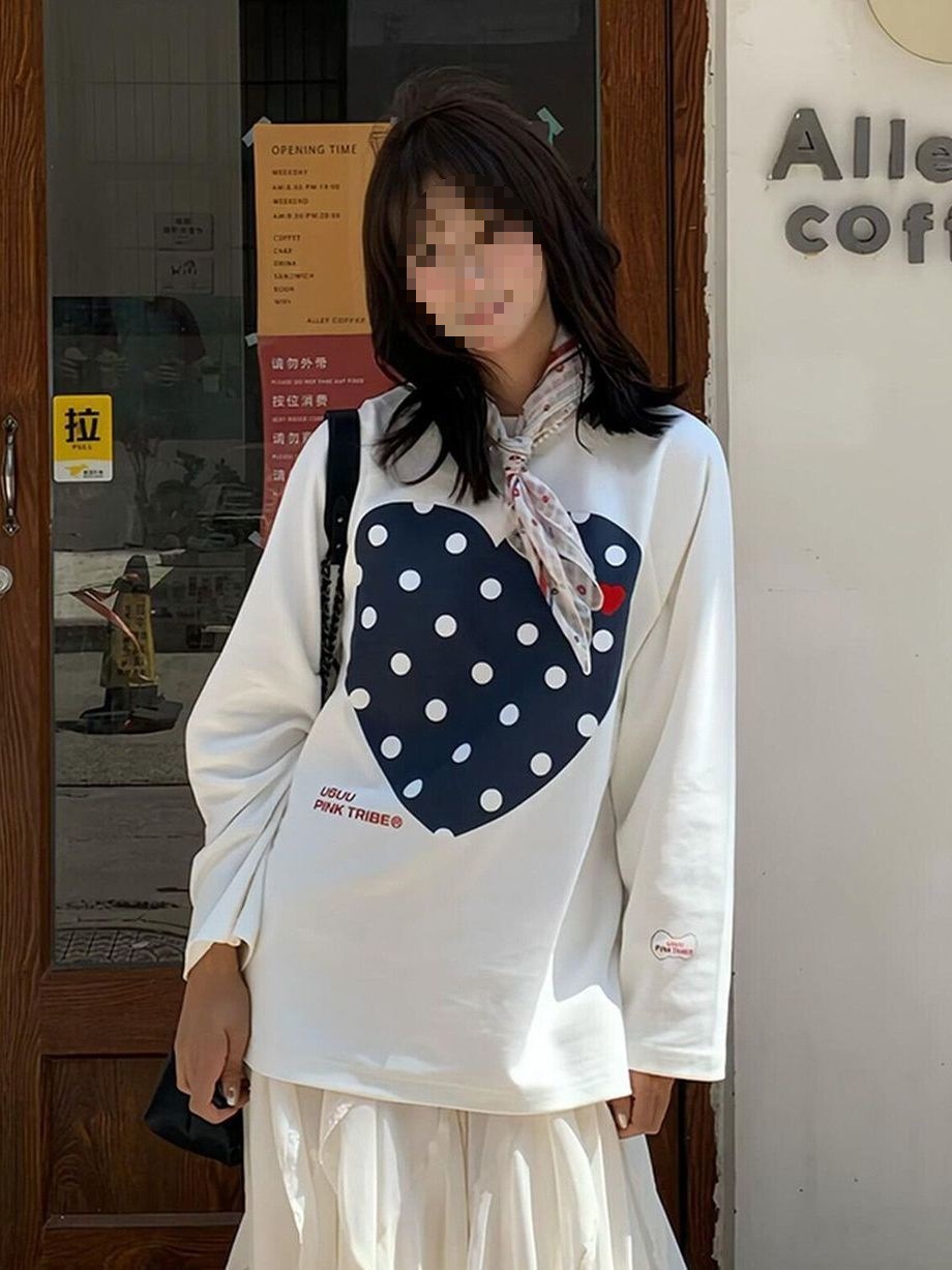 品牌剪标尾单专柜撤回~韩版chic休闲百搭慵懒风长袖t恤上衣女热销