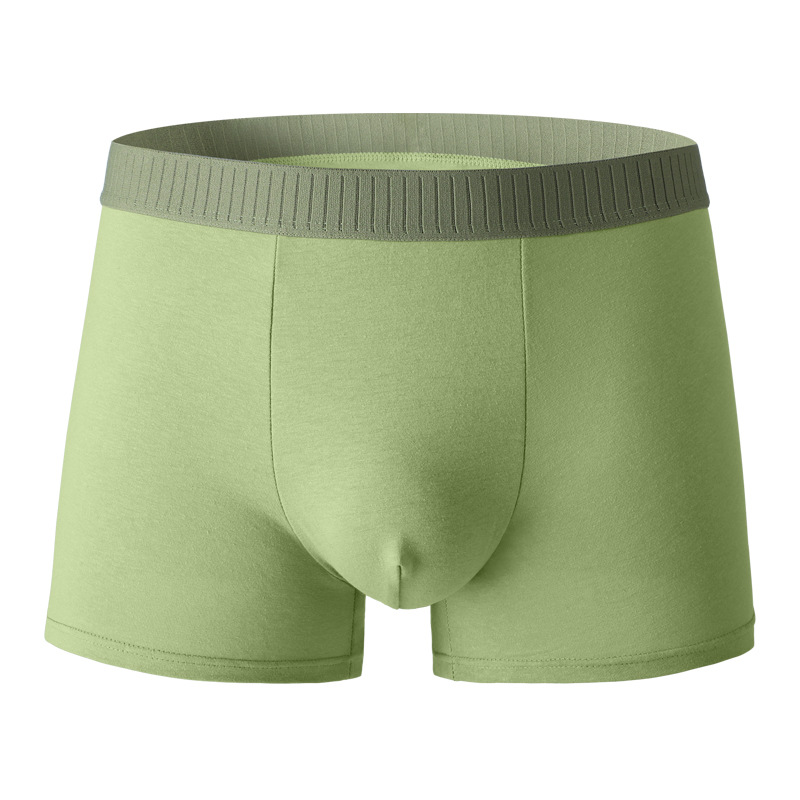 50S Men's Underwear Cotton Wholesale Inner Crotch Solid Color Breathable Boxers Loose Cotton Underwear Men Wholesale