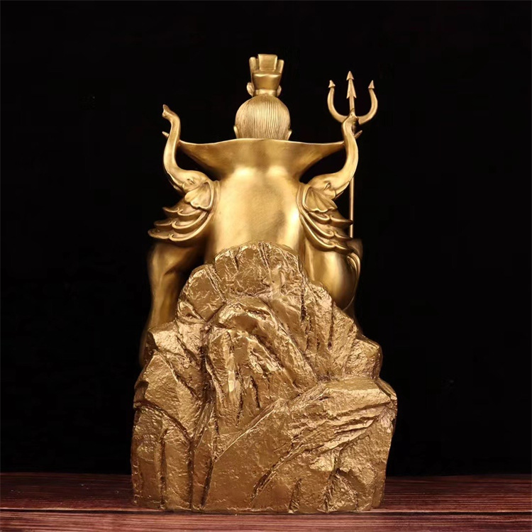 黄铜泰山石敢当将军人物佛像家居店铺玄关佛堂供奉用品大号摆件