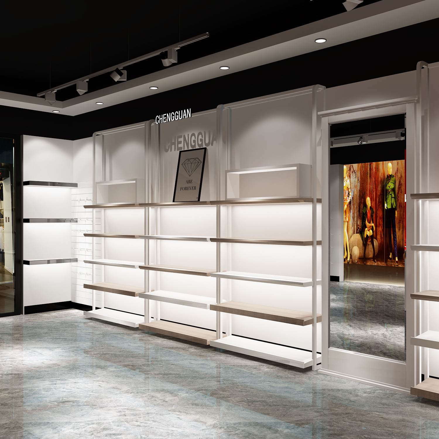 定做鞋店鞋柜 烤漆展示柜 免费设计店铺陈列柜超市货柜女鞋货架