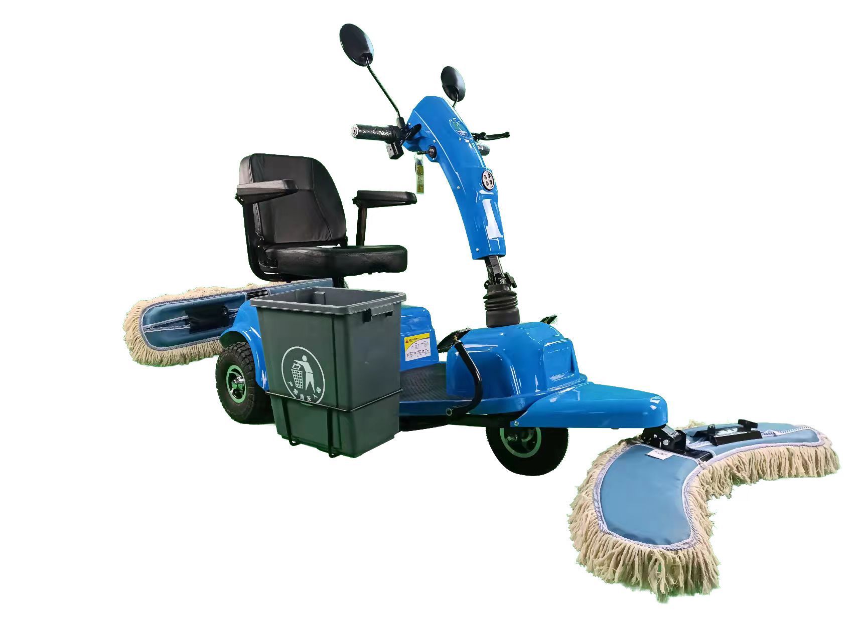 三轮尘推车工厂车间环氧地坪驾驶式拖地机地库洗地机电动尘推拖把