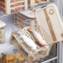 厨房冰箱收纳盒手提保鲜盒冰箱多层食品水果水饺整理露营移动冰箱