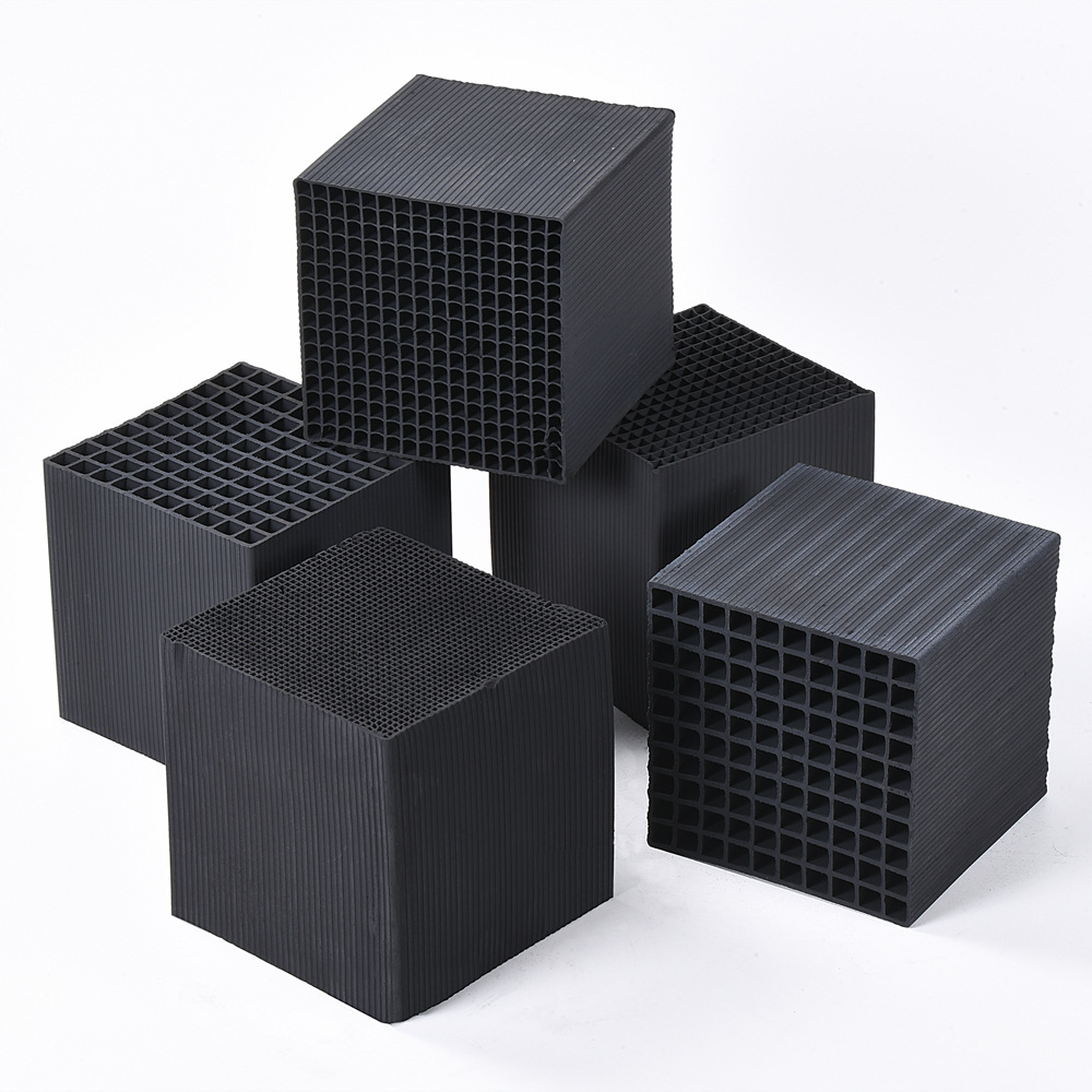 800碘值活性炭批发废气处理喷漆房吸附箱用防水工业蜂窝活性炭块