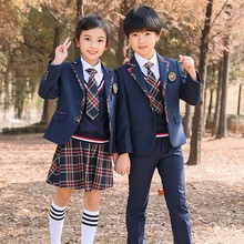 春秋装幼儿园儿童西装校服三件套装小学生学院风校服班服套装2023