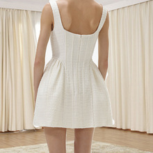 sp2024小香风吊带连衣裙高级感小众设计礼服裙减龄短款白色裙子女