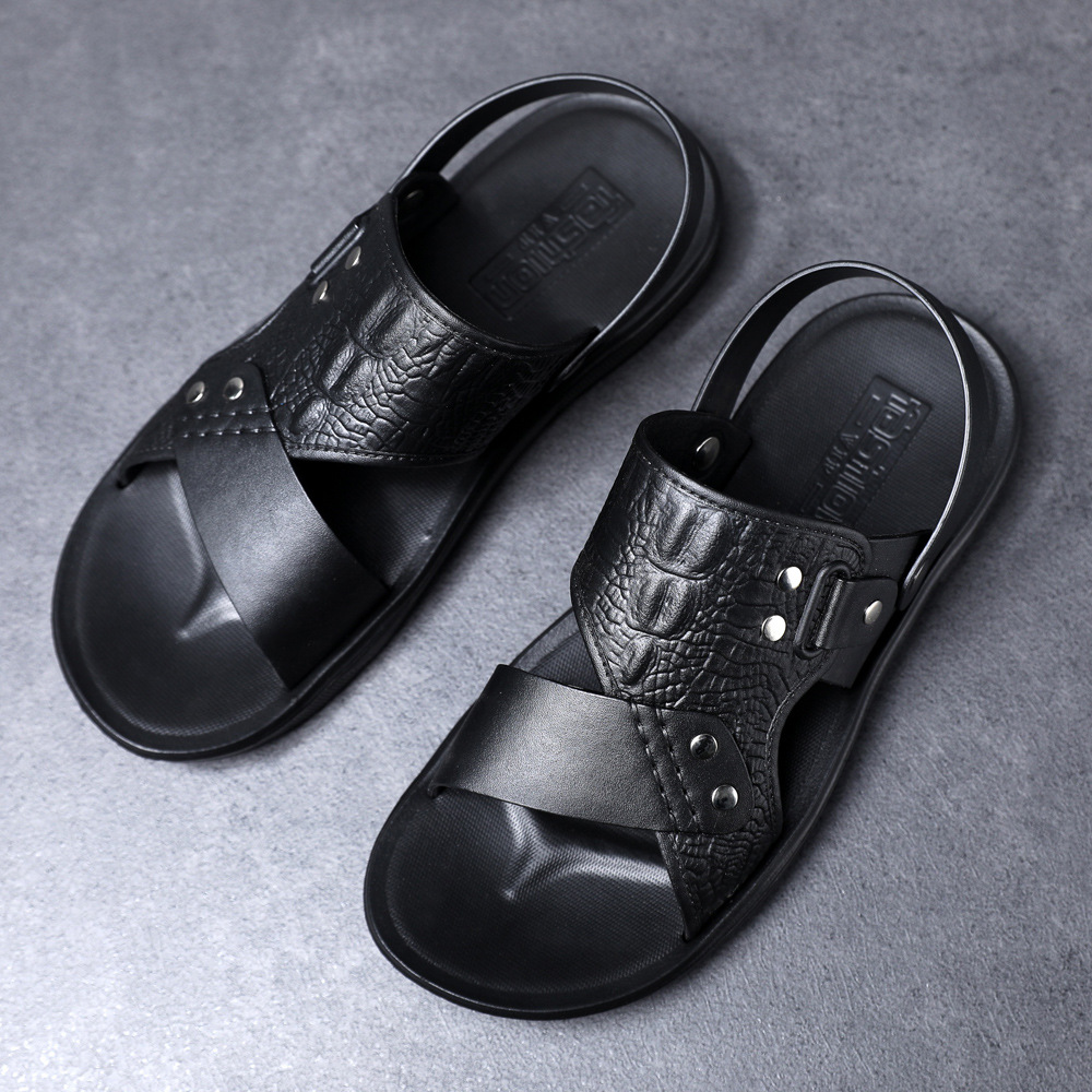 Men's Sandals Summer Soft Bottom Non-Slip Beach Shoes 2023 New plus Size Casual Dual-Use Outdoor Slippers