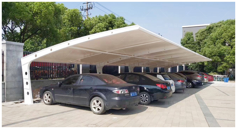 安装小区停车位遮阳棚户外钢膜结构汽车雨篷市政单位膜结构停车蓬