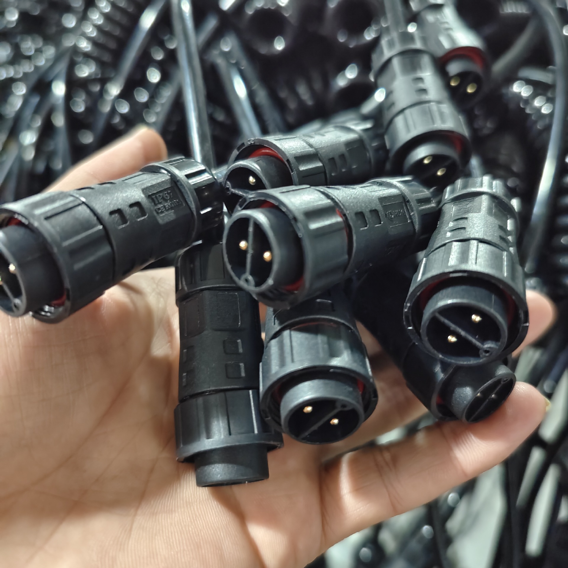 直供 两芯母座m16航空插头电源线 3芯4芯6芯8芯12芯航空头电源线