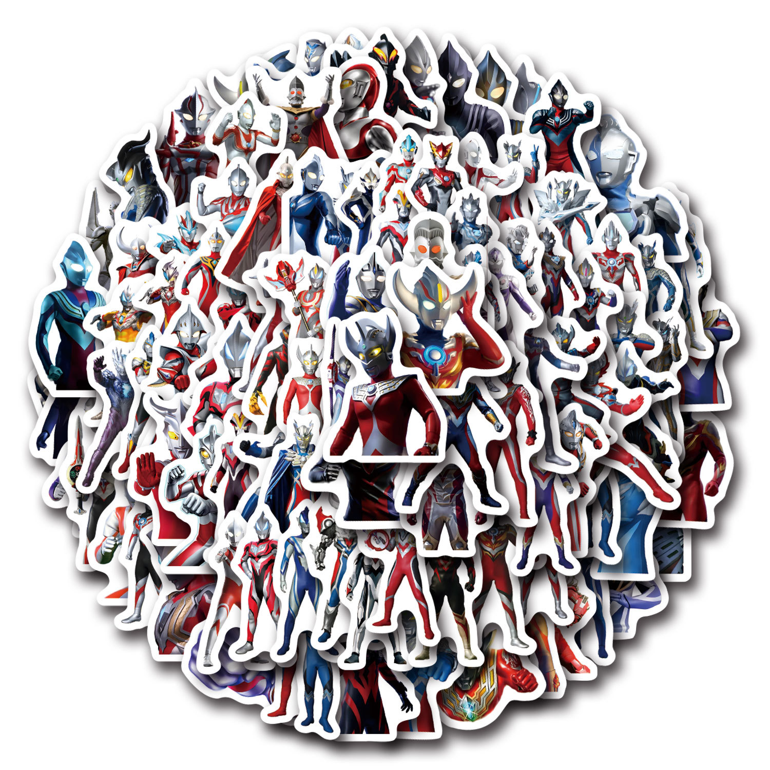 100张q版奥特曼贴纸高颜值笔记本手账手机行李箱个性装饰贴画批发