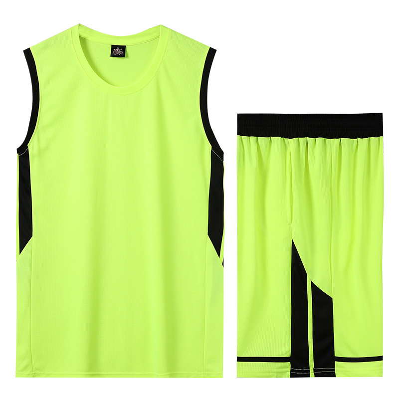 荧光绿儿童球衣篮球男孩5-10岁小学生比赛服运动训练服幼儿演出服
