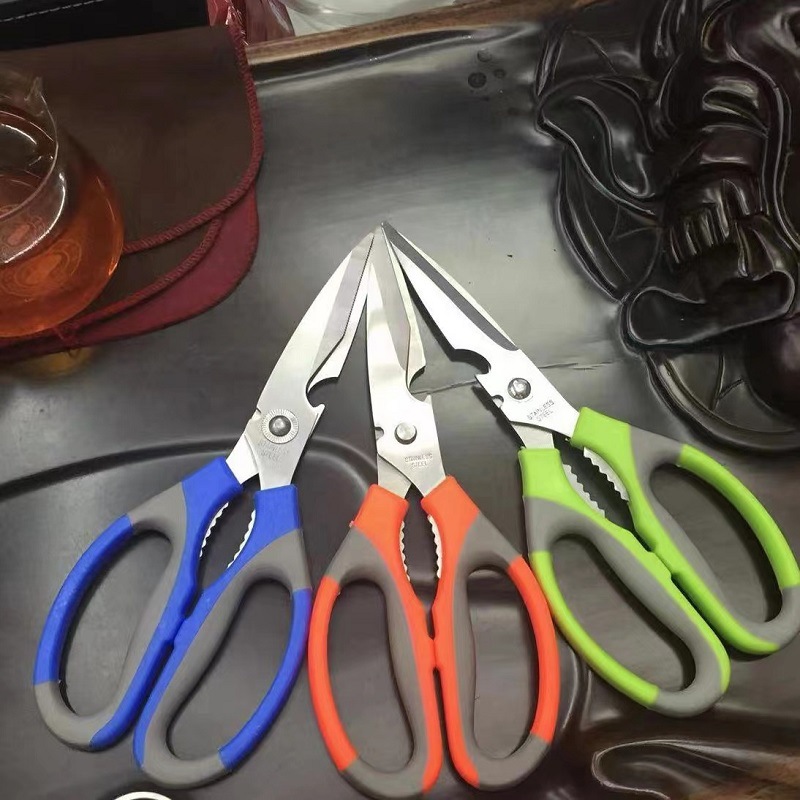 Factory Wholesale Kitchen Scissors Knife Magnet Refridgerator Magnets Stainless Steel Multi-Functional Kitchen Scissors Bottle Opening Food Chicken Bone Scissors