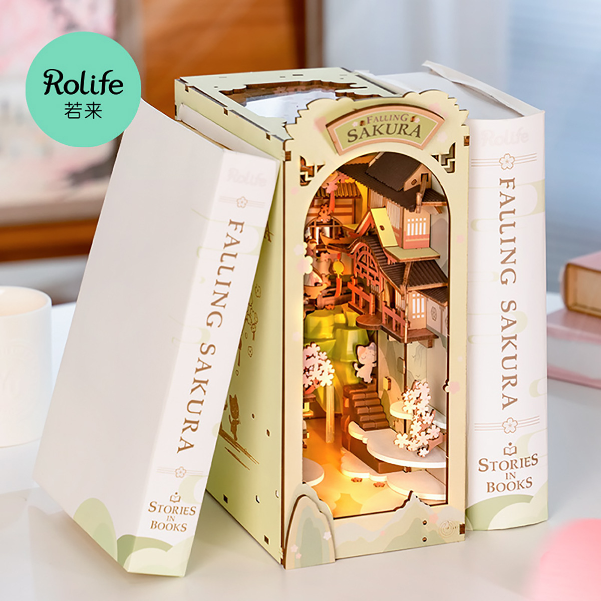 若态若来diy书立假日花房手工diy小屋3d立体拼装拼图书架_盲盒专卖店