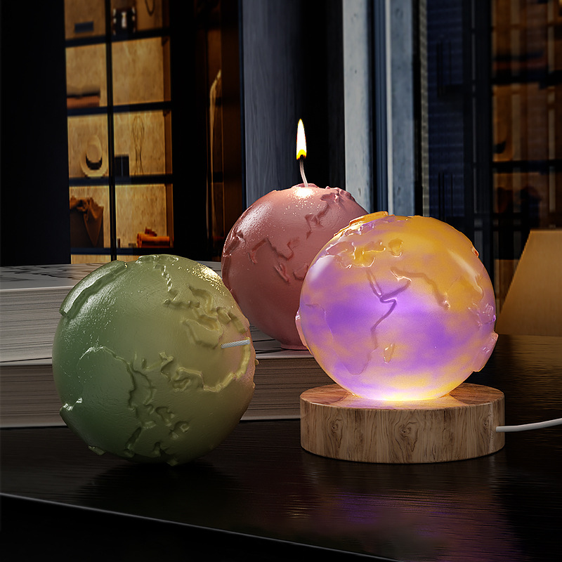 3D Earth Aromatherapy Candle Silicone Mold DIY Ball High Mirror Epoxy Mold Wholesale