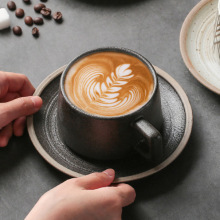 复古咖啡杯高颜值杯子陶瓷马克杯带盖咖啡杯套装杯子家用水杯