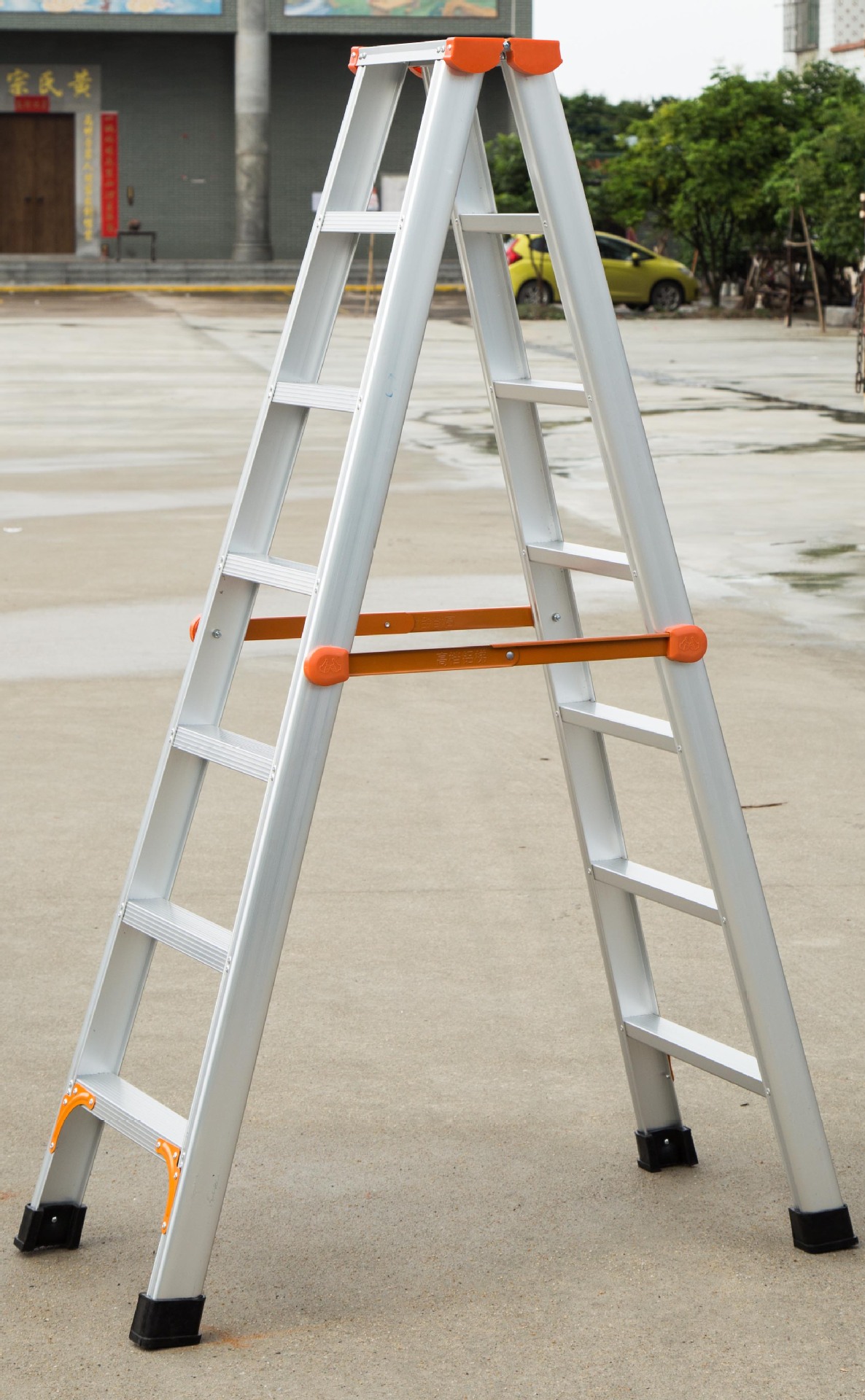 厂家直销双侧梯铝梯折叠家用梯人字伸缩防滑工程铝合金梯子折叠伸
