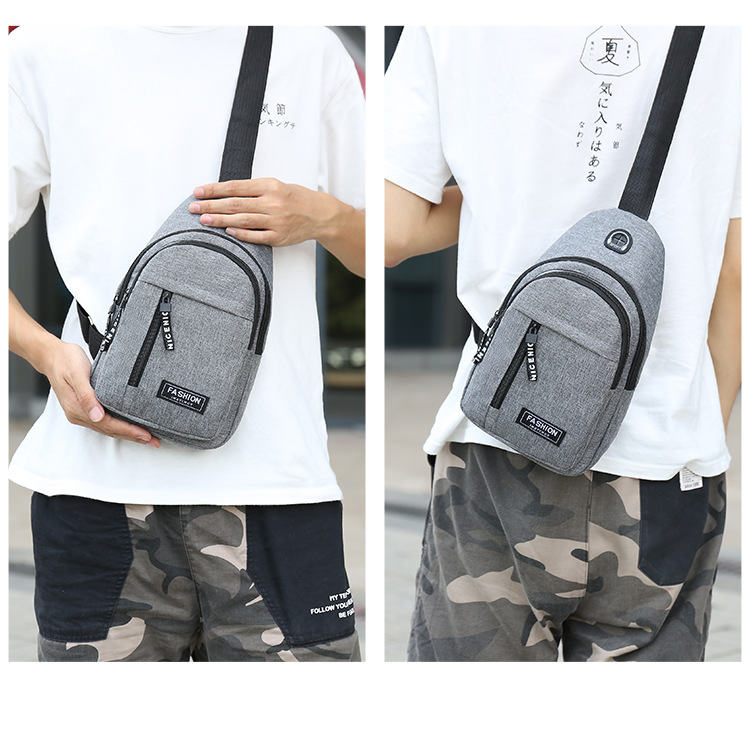 2023 New Cross-Border Men's Oxford Cloth Chest Bag Multi-Functional Sports Outdoor Casual Shoulder Backpack Crossbody Bag