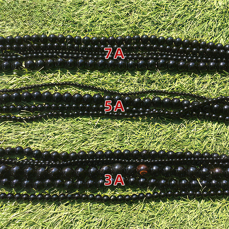 Factory Direct Supply Black Agate Scattered Beads DIY Ornament Accessories Black Agate round Beads Semi-Finished Bracelet Beads Wholesale
