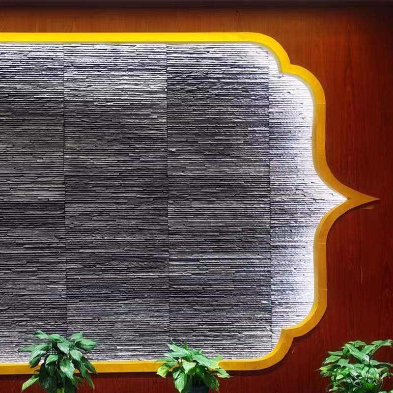 厂家直销青石流水板流水幕墙石材花园庭院装饰天然流水石背景墙