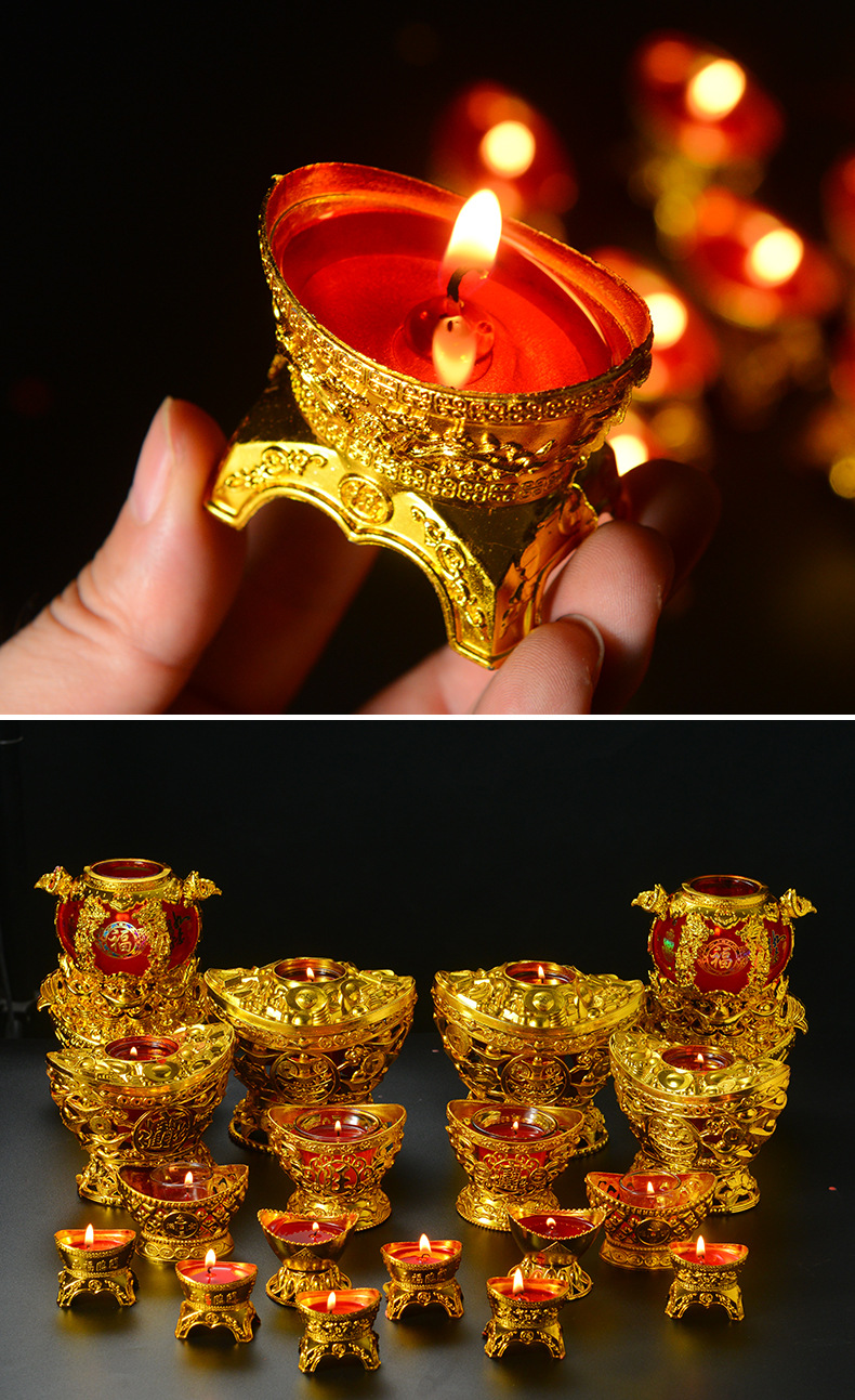 创意蜡烛工艺元宝蜡烛佛教酥油求婚结婚开业灯佛品供灯许愿祈福