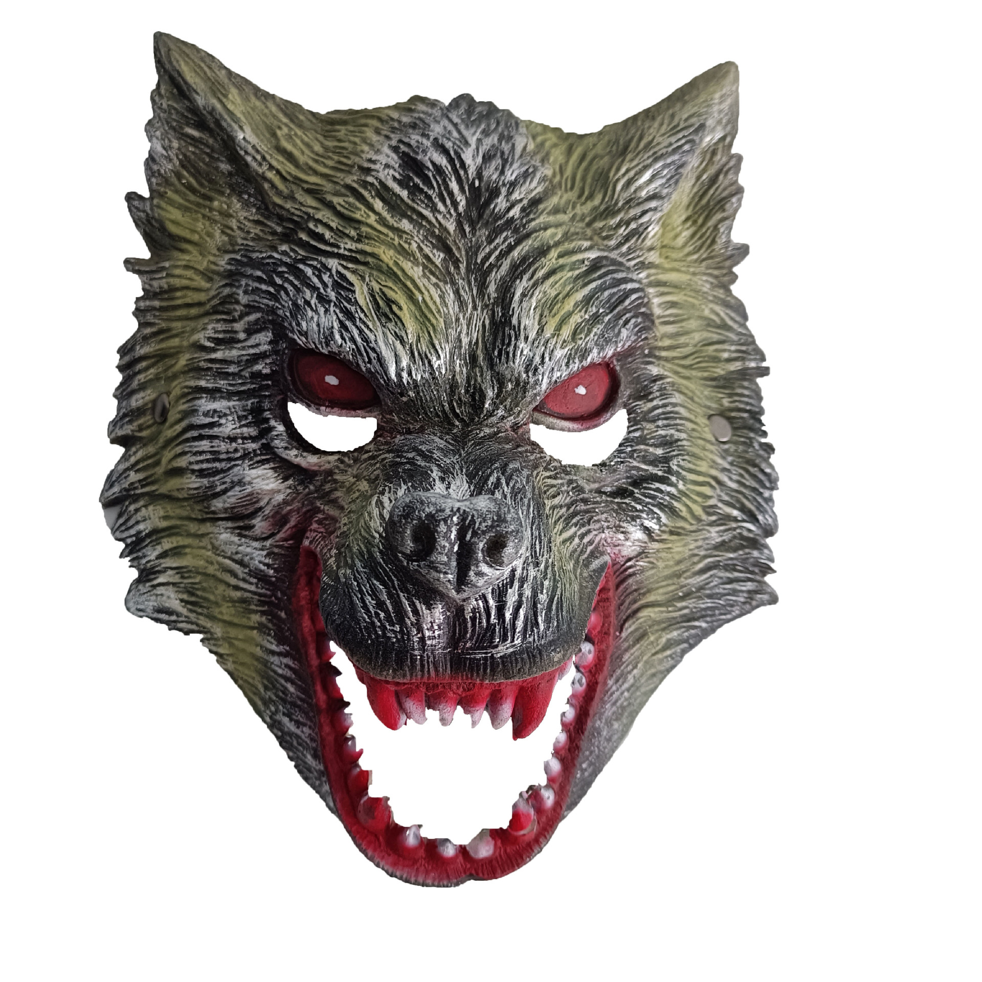 万圣节半脸pu 狼面具假面整人恐怖面罩化妆舞会道具