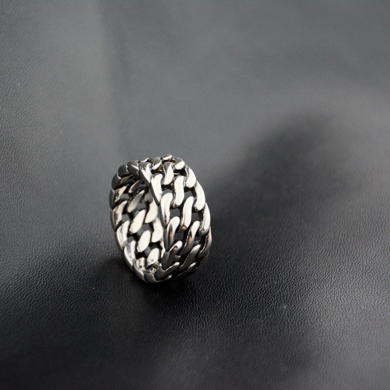 hiphop嘻哈夜店酒吧饰品时尚个性潮流指环钛钢古巴戒指-阿里巴巴