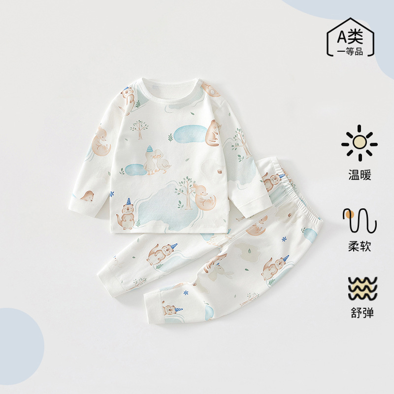 宝宝内衣套装婴幼儿衣服春秋家居服睡衣纯棉秋衣秋裤分体女童套装