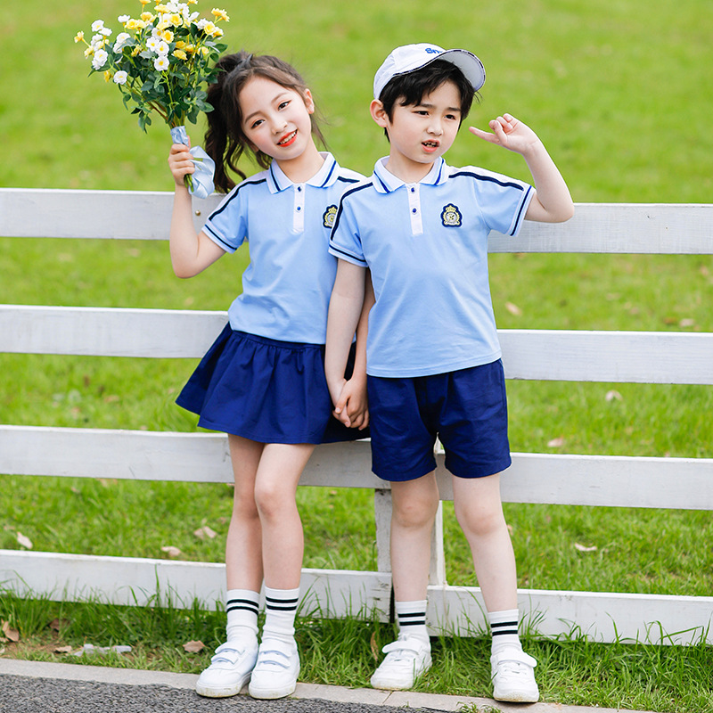 儿童班服夏季运动风新款幼儿园园服小学生校服夏装学院风毕业套装