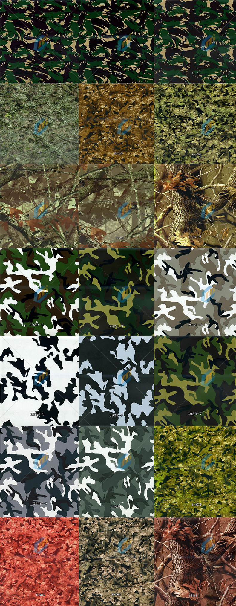 水转印膜/迷彩水披覆膜/水转印枫叶纹/黄色迷彩纹水转印耗材