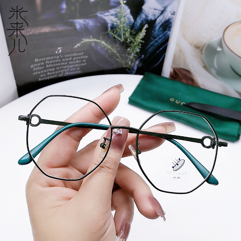 日系金属小清新圆框防蓝光手机眼镜 个性韩版男女生平光镜近视架