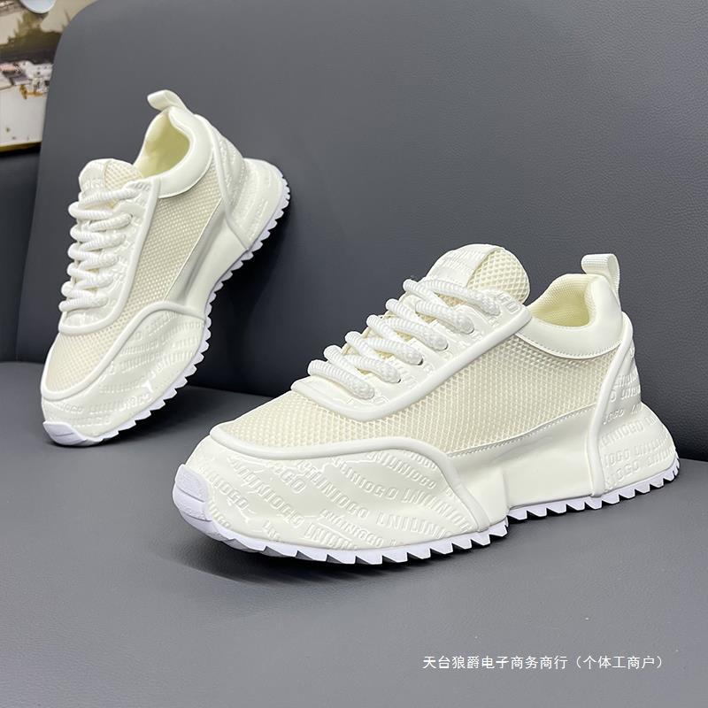 男鞋欧洲站2024夏季透气网面老爹鞋时尚厚底运动休闲鞋潮流鞋子男