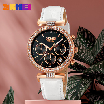 时刻美时尚六针计秒石英表单日历高颜值女士休闲手表礼物代发