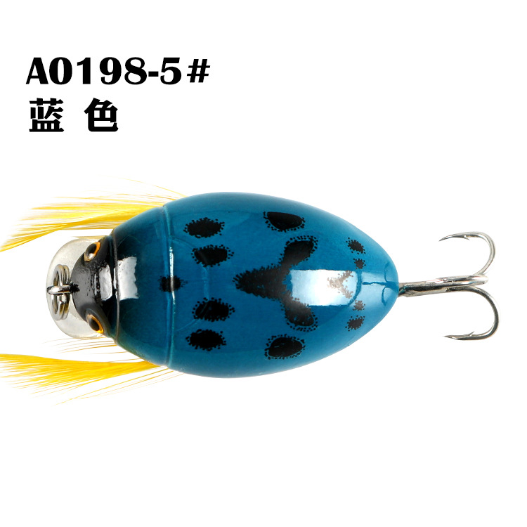 Fishing Gear 4G Floating Small Mino Lure Rock Small Fat Beetle Blood Slot Hook Plastic Fake Fish Bait Suit Bait