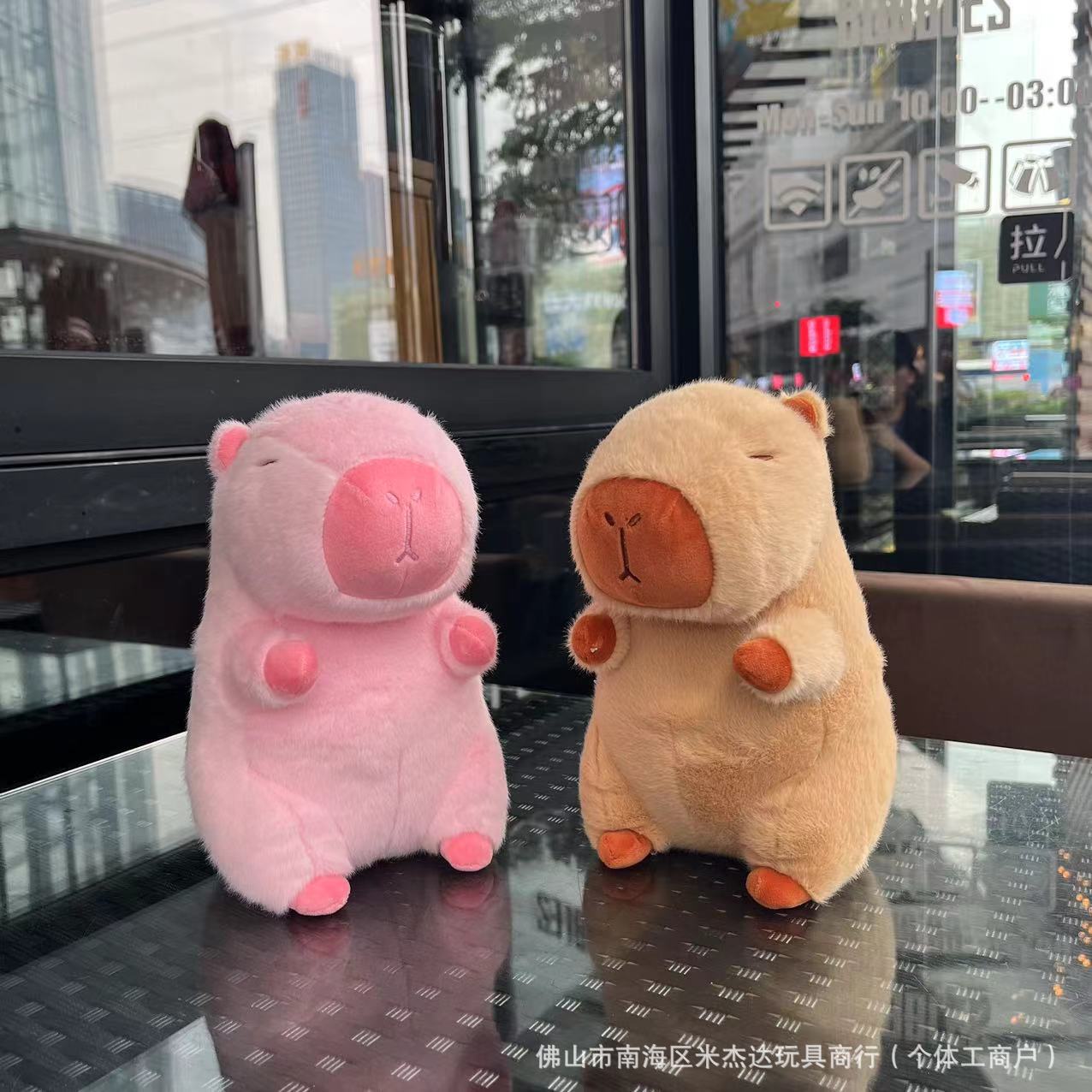 现货日系可爱水豚鼠公仔卡通水豚鼠毛绒玩具女孩玩偶游乐场抓娃机