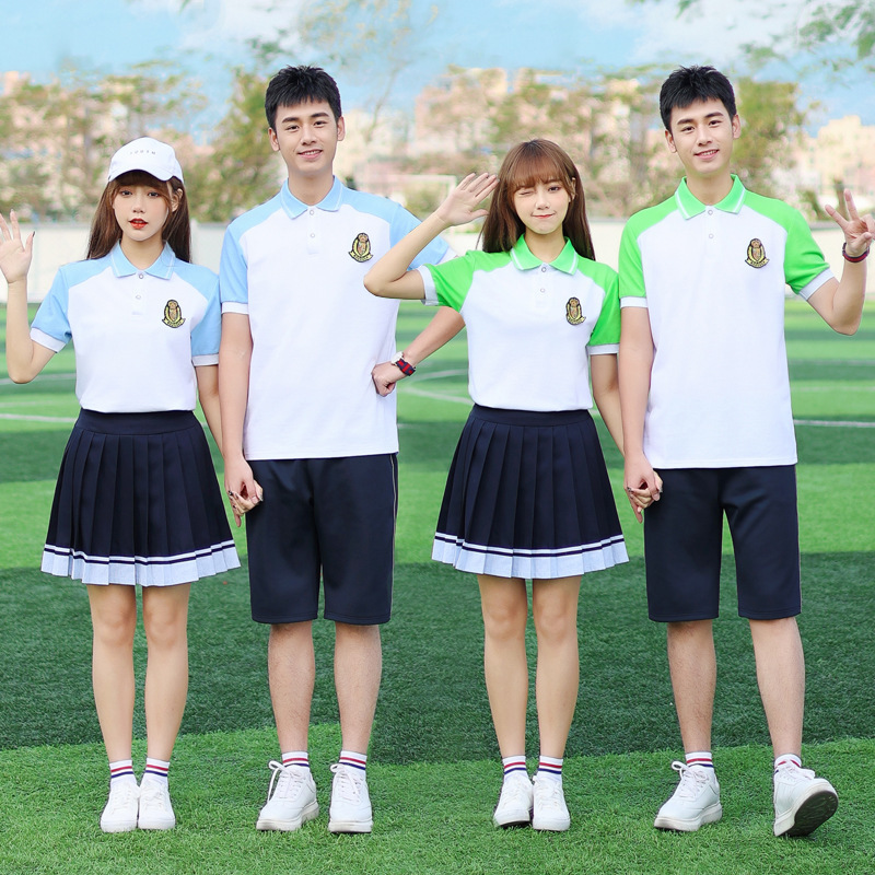 高中生校服套装中学生学院风毕业照班服夏季初中运动会服装1606