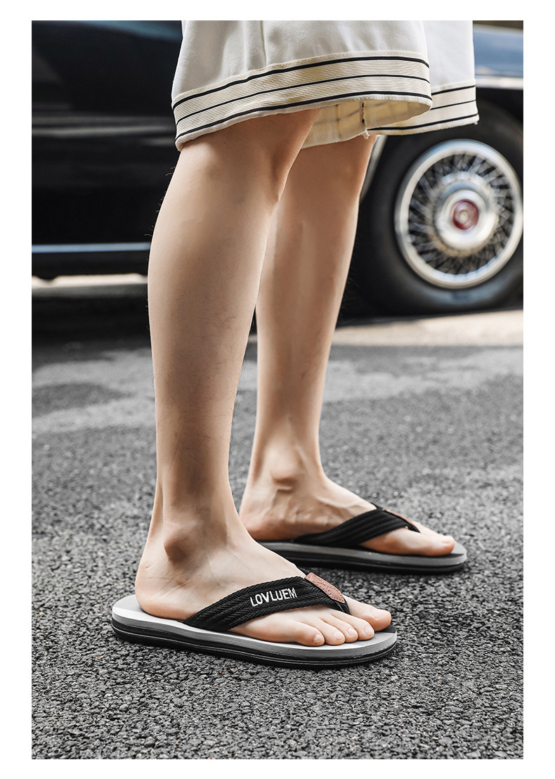 网红人字拖男外穿潮流防滑防臭厚底沙滩高端夏季耐磨软底男士拖鞋