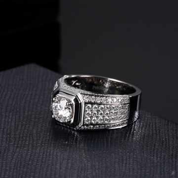 铂金培育钻石经男神华镶嵌男戒婚戒cvd一克拉au750 pt950 igi认证