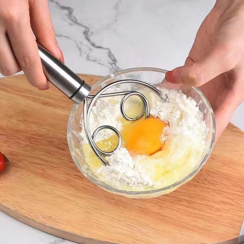 Stainless Steel Handmade Dough Mixer and Noodles Household Blender Manual Dough Egg Beater and Noodles Tool Powder Stirring Stick
