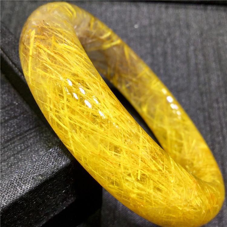 永韵水晶 天然金发晶 顺发晶红发晶碧玺发硬发手镯【内径:60mm】