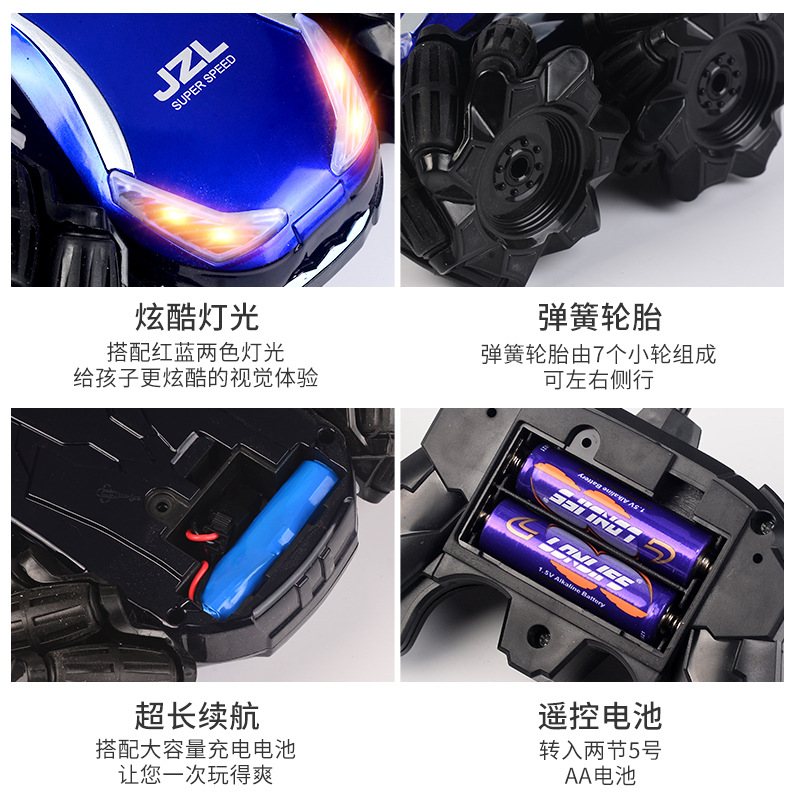 Mini Double-Sided Tumbling Drift High-Speed Stunt Car 360 ° Rotating Traverse Light Small Remote Control Toy for Boys