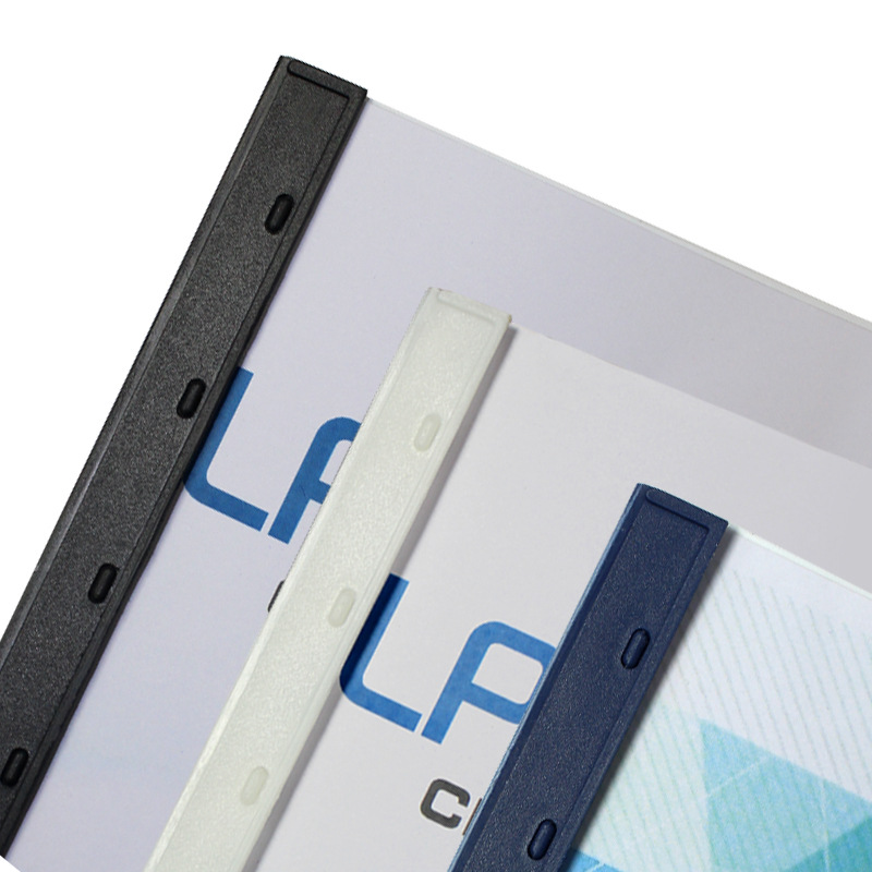 装订夹条3-35mm蓝色塑料装订条装订耗材10孔活页压边条a4塑料夹条